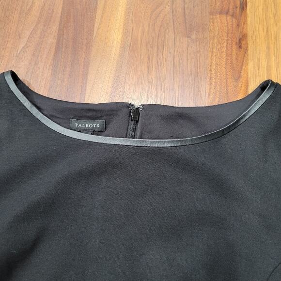 Talbots Tipped Ponte Sheath Dress Jewel Neckline  Size 10 - Picture 5 of 11